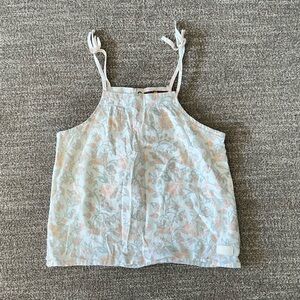7 For All Mankind Kids Floral Tank Top - White and Pink